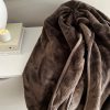 Luxury faux fur chocolate brown throw - Image 3