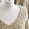 Boucle contrast vneck knit jumper - Image 5