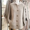 Fisherman knit shacket - oatmeal