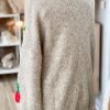 Knitted tie front cardigan with cherries - Stone - Image 4