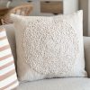 Large Nordic boucle circle cushion