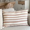 Woven stripe cotton cushion in terracotta - Image 3