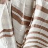 Woven stripe cotton bedspread/throw/blanket in terracotta - Image 3