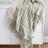 Softest green stripe blanket/throw - Image 3