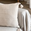 Natural textured tassel cushion - Image 2