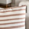 Woven stripe cotton cushion in terracotta - Image 4