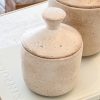 Taupe stoneware lidded jar - Image 2