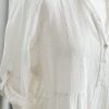Subtle embroidered linen and cotton dress in off white - Image 2