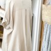 Oversized short sleeve shirt in taupe. - Image 3
