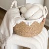 Round handled basket with white decorative edging - Image 3
