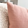 Muslin crinkle cushion in pink clay - Image 3