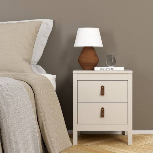 Loft two drawer bedside table in Cashmere - Image 2