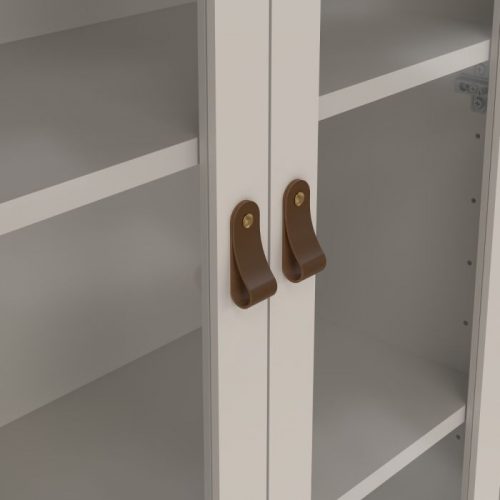 Loft display cabinet with two glass doors and three drawers -Cashmere - Image 4