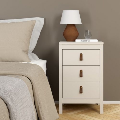 Loft three drawer bedside table in Cashmere - Image 4