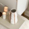 White vase with hand painted stripes - Image 4