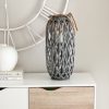 Grey wash large rattan lantern with rope handle