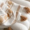 Ochre throw with tassel decoration - Image 2