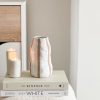 White vase with hand painted stripes - Image 3