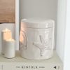 Large ceramic lidded storage jar with coastal decoration - Image 2