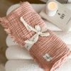 Beautiful muslin cotton throw in pink clay