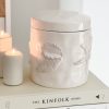 Large ceramic lidded storage jar with coastal decoration