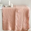 Beautiful muslin cotton throw in pink clay - Image 3