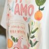 Quality cotton oversized t-shirt 'Ti Amo' - white - Image 2
