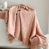 Beautiful muslin cotton throw in pink clay - Image 2