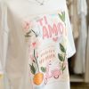Quality cotton oversized t-shirt 'Ti Amo' - white - Image 3