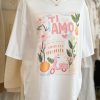 Quality cotton oversized t-shirt 'Ti Amo' - white - Image 4