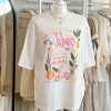 Quality cotton oversized t-shirt 'Ti Amo' - white