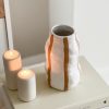 White vase with hand painted stripes - Image 2